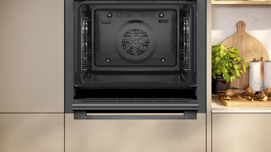 Neff B3ACE2AG0 N50 Backofen Enbau 60 cm Graphite-Grau mit HIDE® - freier Zugriff in den Backofen