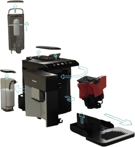 Siemens TQ513D01 Kaffee-Vollautomat Silber-Schwarz 