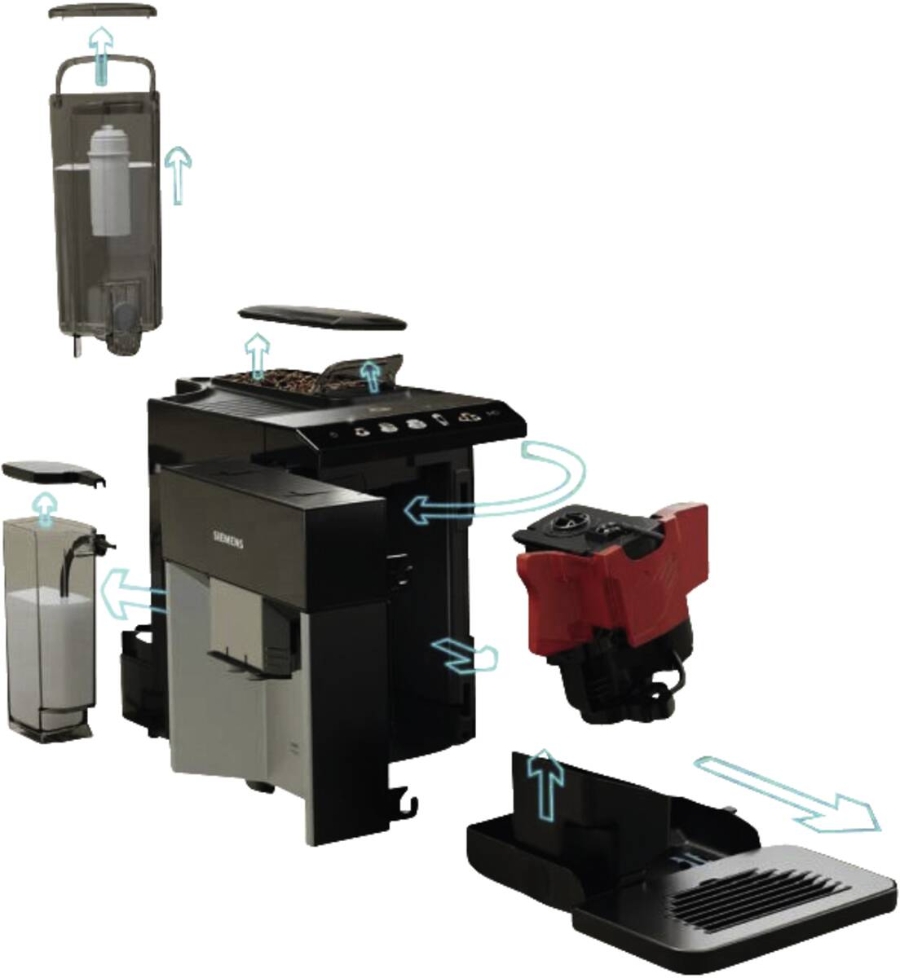 Siemens TQ513D01 Kaffee-Vollautomat Silber-Schwarz 