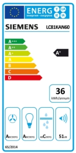 Siemens LC81KAN60 iQ500, Wandesse, 80 cm, Klarglas schwarz bedruckt 