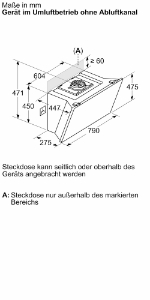 Siemens LC81KAN60 iQ500, Wandesse, 80 cm, Klarglas schwarz bedruckt 