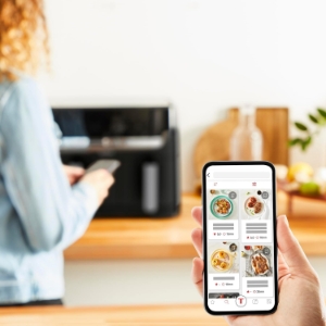 Tefal EY9018 Dual Easy Fry Doppelkammer Heißluftfritteuse  Schwarz