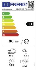 Elektrabregenz GI 85544 X Geschirrspüler Einbau teilintegriert 60 cm  mit Besteckschublade