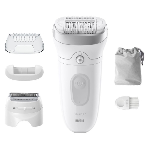 Braun Personal Care Silk-épil 7-041 Epilierer für eine einfache Haarentfernung,   langanhaltend glatte Haut, Weiß/Silber