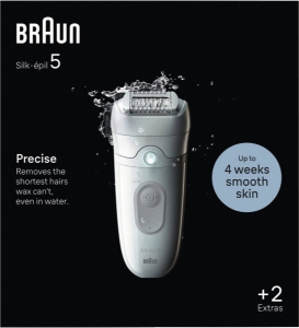 Braun Personal Care Silk-épil 5-011 seidig-glatte Haut, Weiß/Grau