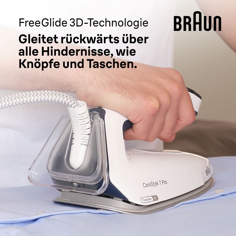 Braun Domestic Home IS7282BL CareStyle 7 Pro Dampfbügelstation 8 bar, 2 Liter Wassertank, 600g/min Turbodampfstoß