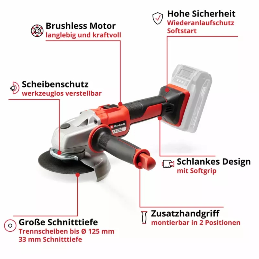 Einhell AXXIO 18/125 Akku-Winkelschleifer 