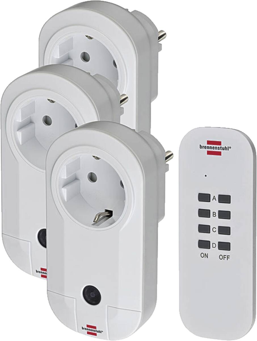 Brennenstuhl Funksteckdosen-Set Innen 3 x F (CEE 7/3) Weiss 