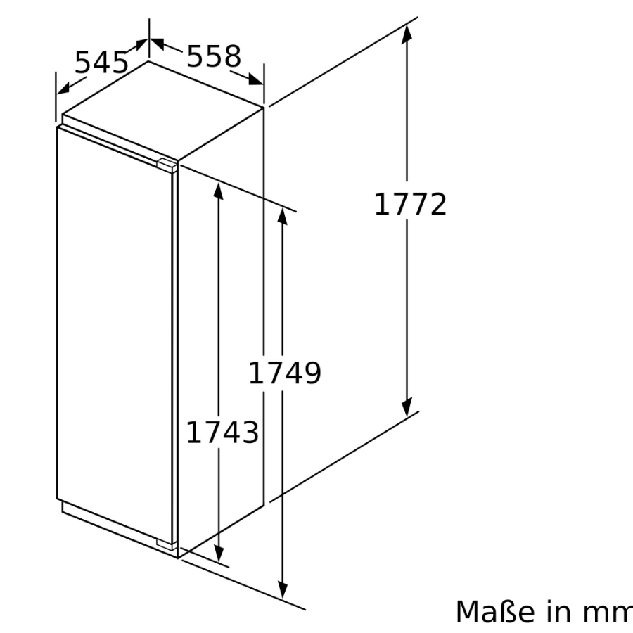 Neff GI7813CE0 N70 Einbau Gefrierschrank  Nofrost Flachscharnier mit Softeinzug (Festtürmontage)
