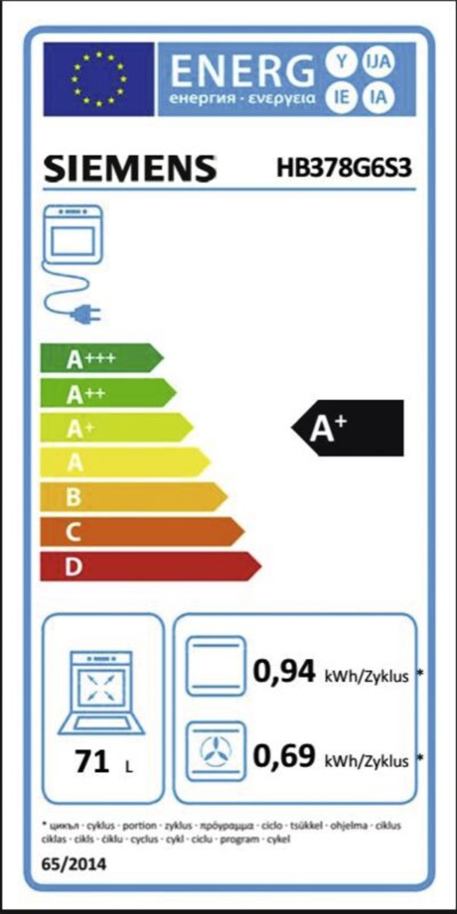 Siemens HB378G6S3 iQ500, Einbau-Backofen, 60 x 60 cm Edelstahl