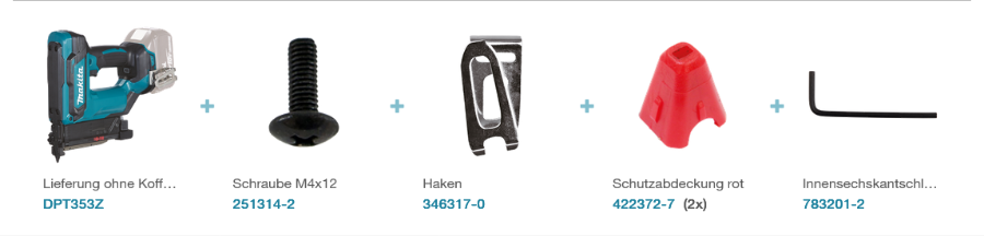 Makita DPT353Z  Akku-Stiftnagler LXT 18 V • 15 - 35 mm
