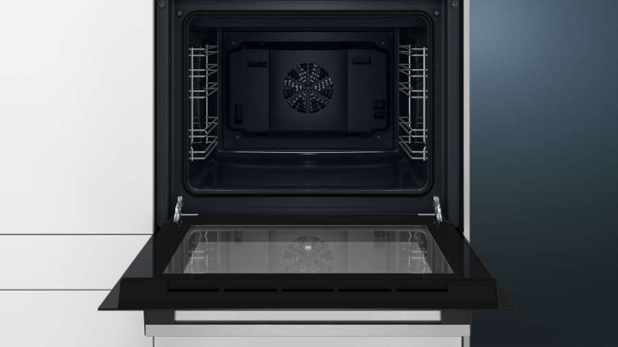 Siemens HE013FBB0 iQ100, Einbau-Herd, 60 x 60 cm Schwarz, Edelstahl