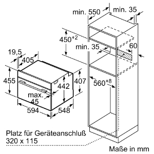 Bosch CSG7361B1 Einbau-Kompaktdampfbackofen 60 x 45 cm Schwarz 
