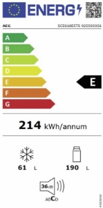 AEG SCE618E5TS Kühl-/Gefrierkombinationen Einbau 178cm NoFrost Schlepptürtechnik