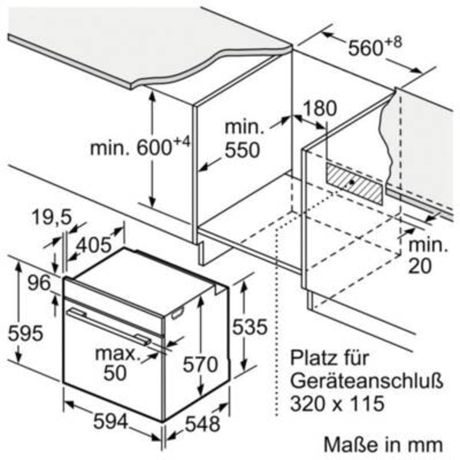 Siemens HB578HBS7 iQ500, Einbau-Backofen, 60 x 60 cm Backwagen