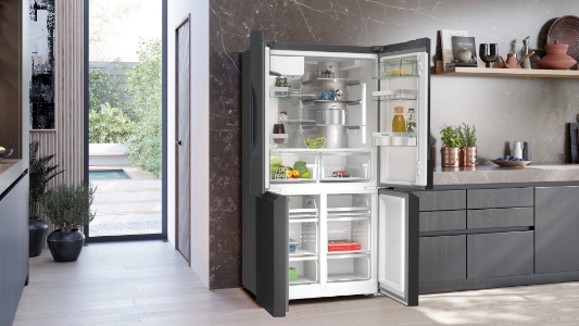 Siemens KF96DAXEA iQ500  Multi Door 83 x 90.5 cm Gebürsteter schwarzer Stahl,NoFrost