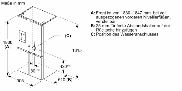 Siemens KF96DAXEA iQ500  Multi Door 83 x 90.5 cm Gebürsteter schwarzer Stahl,NoFrost