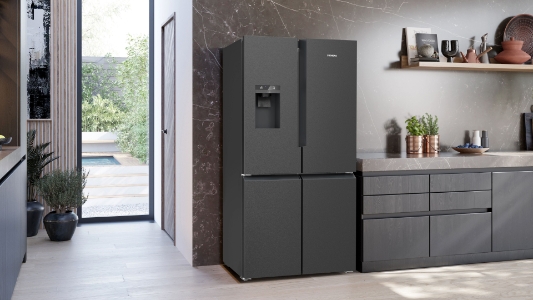 Siemens KF96DPXEA iQ700Side by Side mehrtürig NoFrost 183 x 90.5 cm, Gebürsteter schwarzer Stahl