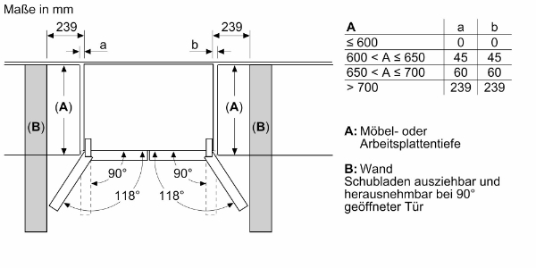 Siemens KF96DPXEA iQ700Side by Side mehrtürig NoFrost 183 x 90.5 cm, Gebürsteter schwarzer Stahl