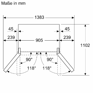 Siemens KF96DPXEA iQ700Side by Side mehrtürig NoFrost 183 x 90.5 cm, Gebürsteter schwarzer Stahl