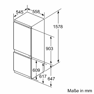 Siemens KI77SXFE0 iQ500, Einbau-Kühl-Gefrier-Kombination  mit Gefrierbereich unten, 157.8 x 55.8 cm, Flachscharnier