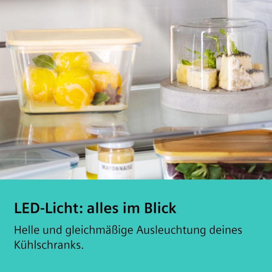 Siemens KI77SXFE0 iQ500, Einbau-Kühl-Gefrier-Kombination  mit Gefrierbereich unten, 157.8 x 55.8 cm, Flachscharnier