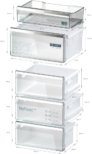Siemens KG39NSBBF IQ700 Kühl-Gefrierkombination 203 x 60 cm, Schwarz Tür aus schwarzem, satinierten Glas
