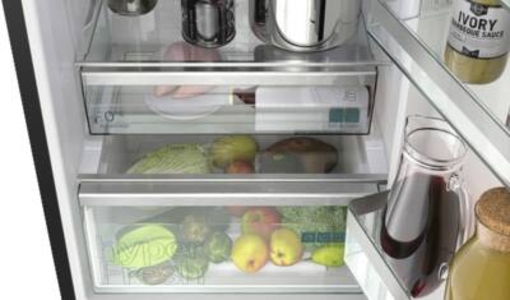 Siemens KG39NSBBF IQ700 Kühl-Gefrierkombination 203 x 60 cm, Schwarz Tür aus schwarzem, satinierten Glas