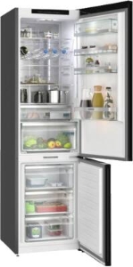 Siemens KG39NSBBF IQ700 Kühl-Gefrierkombination 203 x 60 cm, Schwarz Tür aus schwarzem, satinierten Glas