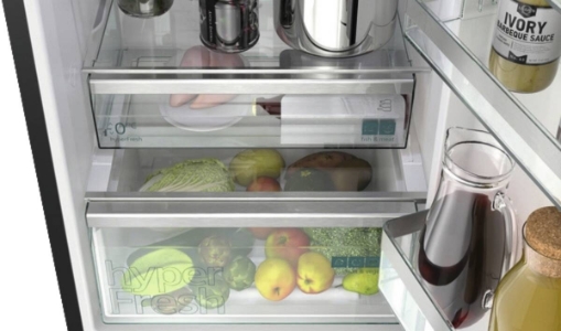 Siemens KG39NSBBF IQ700 Kühl-Gefrierkombination 203 x 60 cm, Schwarz Tür aus schwarzem, satinierten Glas
