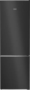 Siemens KG49NSBBF IQ700 Kühl-Gefrierkombination 203 x 70 cm, Schwarz Tür aus schwarzem, satinierten Glas