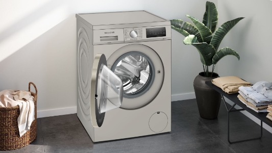 Siemens WU14UTS8 IQ500 Waschmaschine Stand unterbaufähig 9kg 1400  U/min,Silber-inox