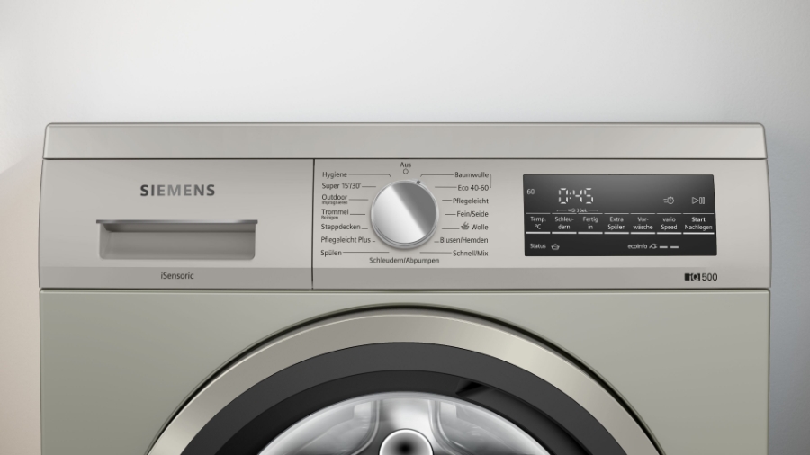 Siemens WU14UTS8 IQ500 Waschmaschine Stand unterbaufähig 9kg 1400  U/min,Silber-inox