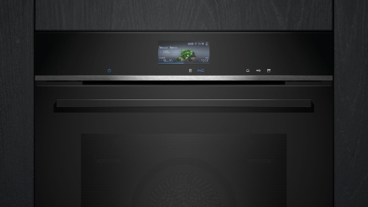 Siemens HR776GMB1 iQ700 Backofen mit Dampfunterstützung  Schwarz Bratenthermometer Plus,Pyrolyse