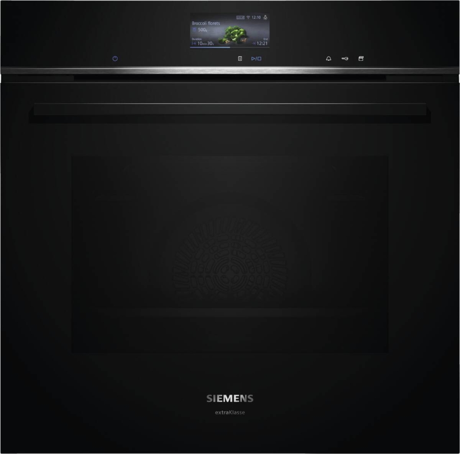 Siemens HR776GMB1 iQ700 Backofen mit Dampfunterstützung  Schwarz Bratenthermometer Plus,Pyrolyse