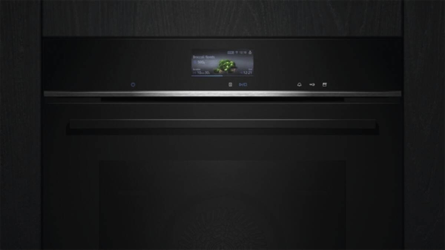 Siemens HR776GMB1 iQ700 Backofen mit Dampfunterstützung  Schwarz Bratenthermometer Plus,Pyrolyse