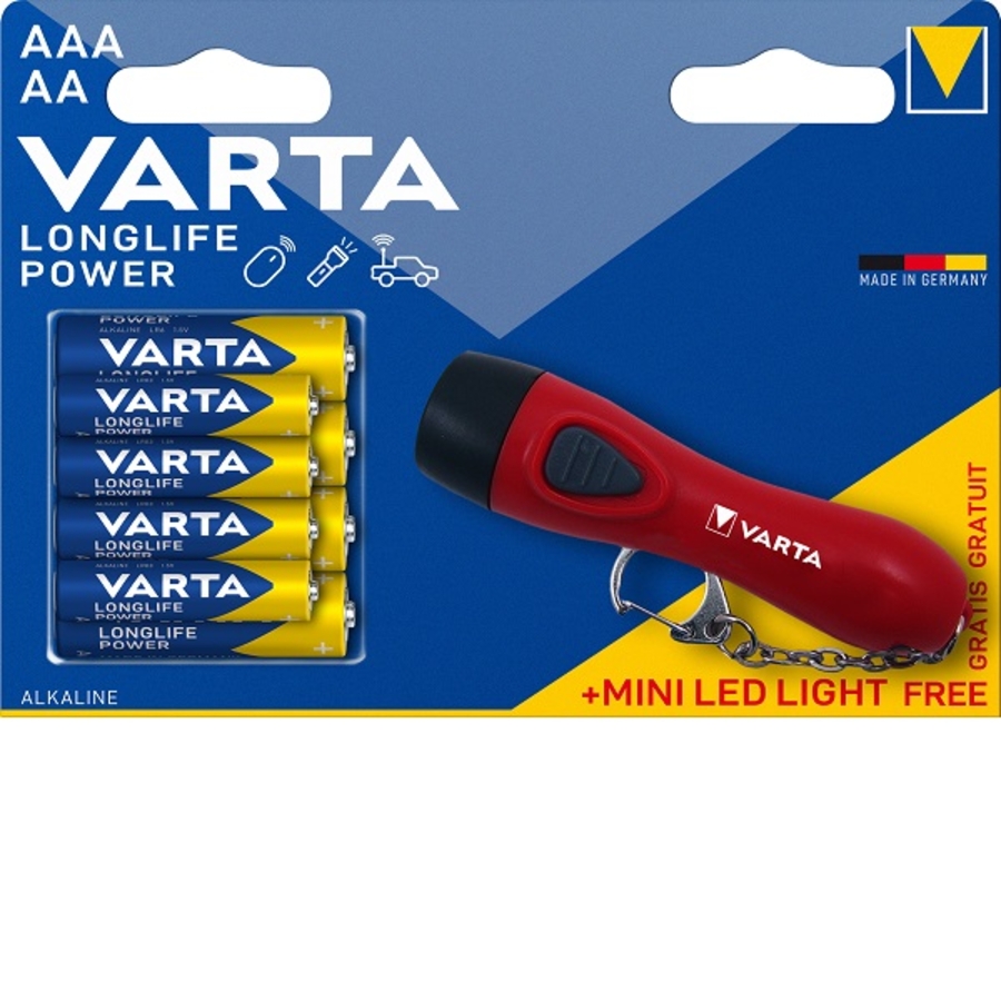 Varta Batterien Set High Energy Onpack 4xAA + 4xAAA + Mini LED Light