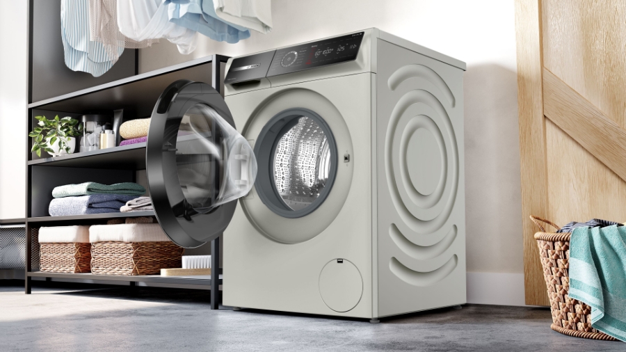 Bosch WGB2560X1 Serie 8, Waschmaschine Frontlader 10 kg 1600 U/min., Silber-inox