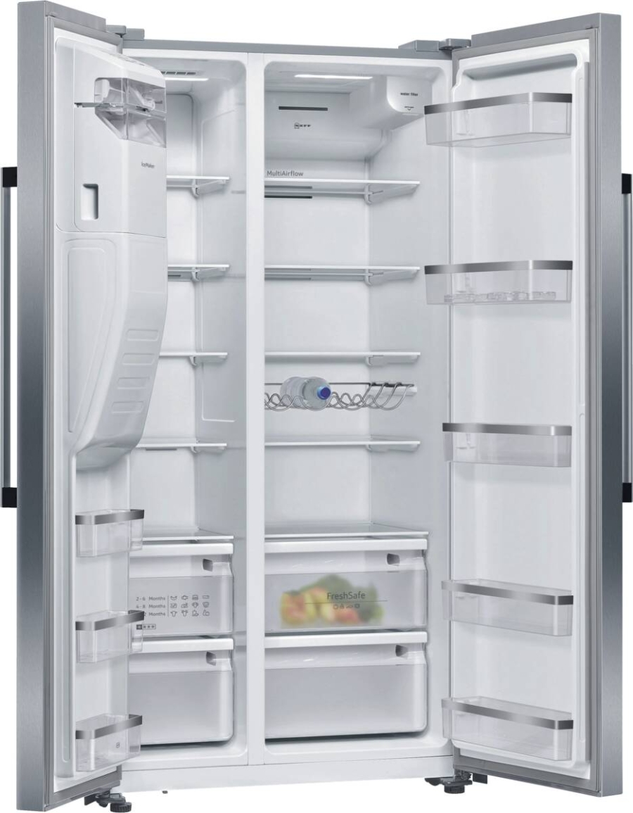 Neff KA3923IE0 Side by Side Edelstahl Gebürsteter Stahl  Festwasseranschluss,HxB:178.7 x 90.8 cm