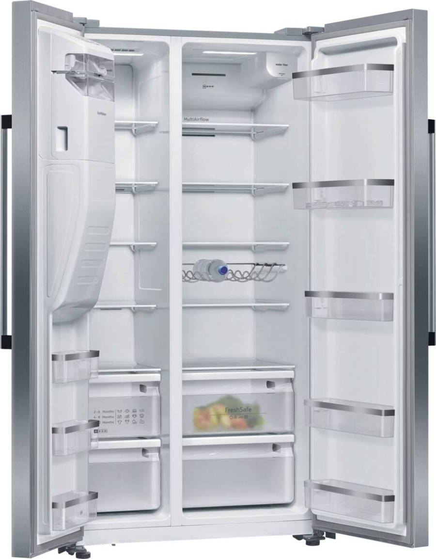 Neff KA3923IE0 Side by Side Edelstahl Gebürsteter Stahl  Festwasseranschluss,HxB:178.7 x 90.8 cm