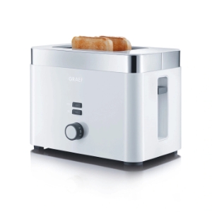 Graef TO 61 Toaster Weiss kompakt, für 2 Scheiben Toast 