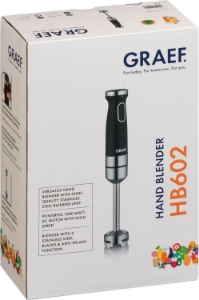 Graef HB602EU Stabmixer mit Pürierstab (Schwarz, 1200 Watt)  
