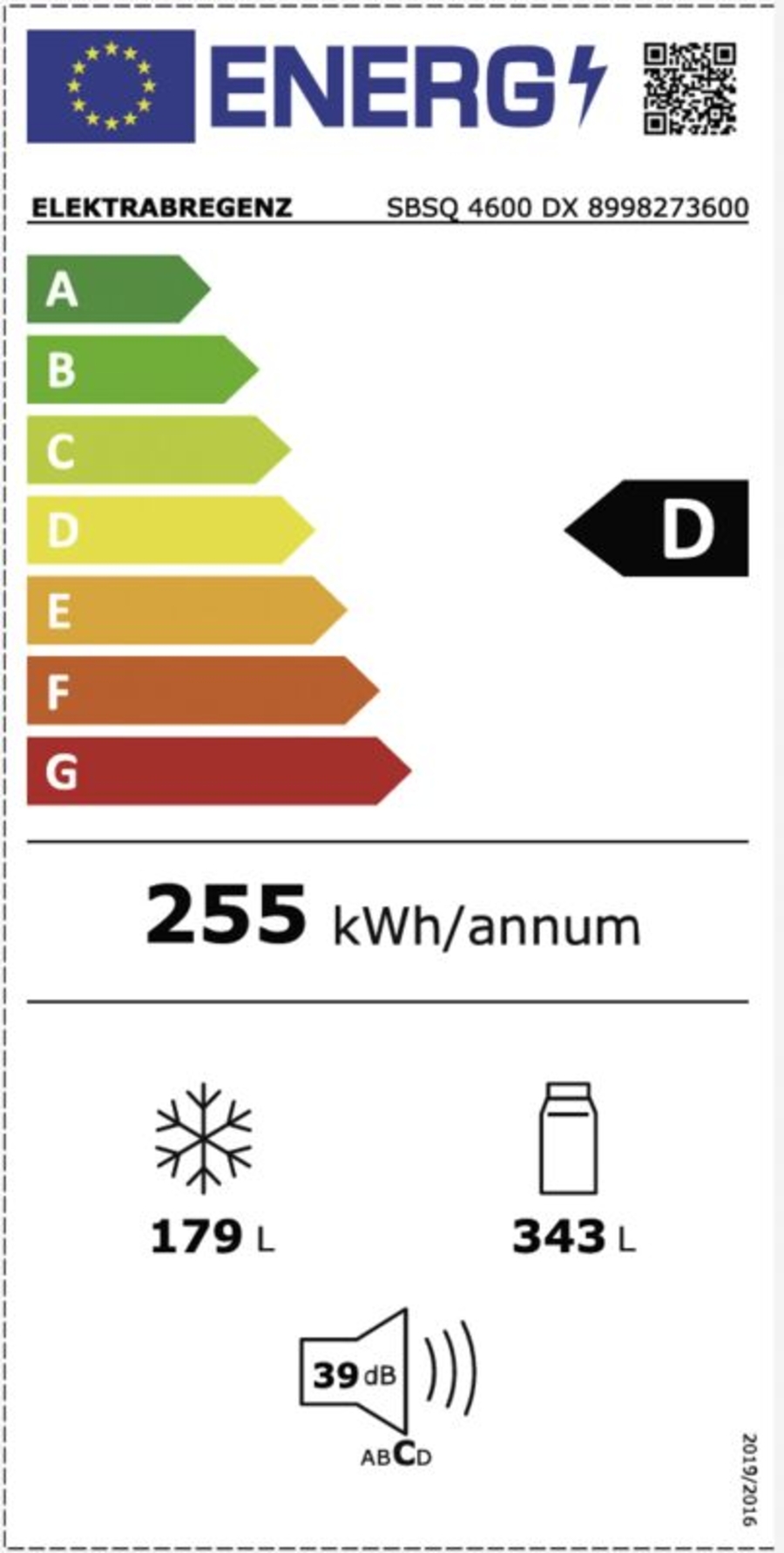 Elektrabregenz SBSQ 4600 DX Side by Side 4- Türiger Kühlschrank NoFrost 