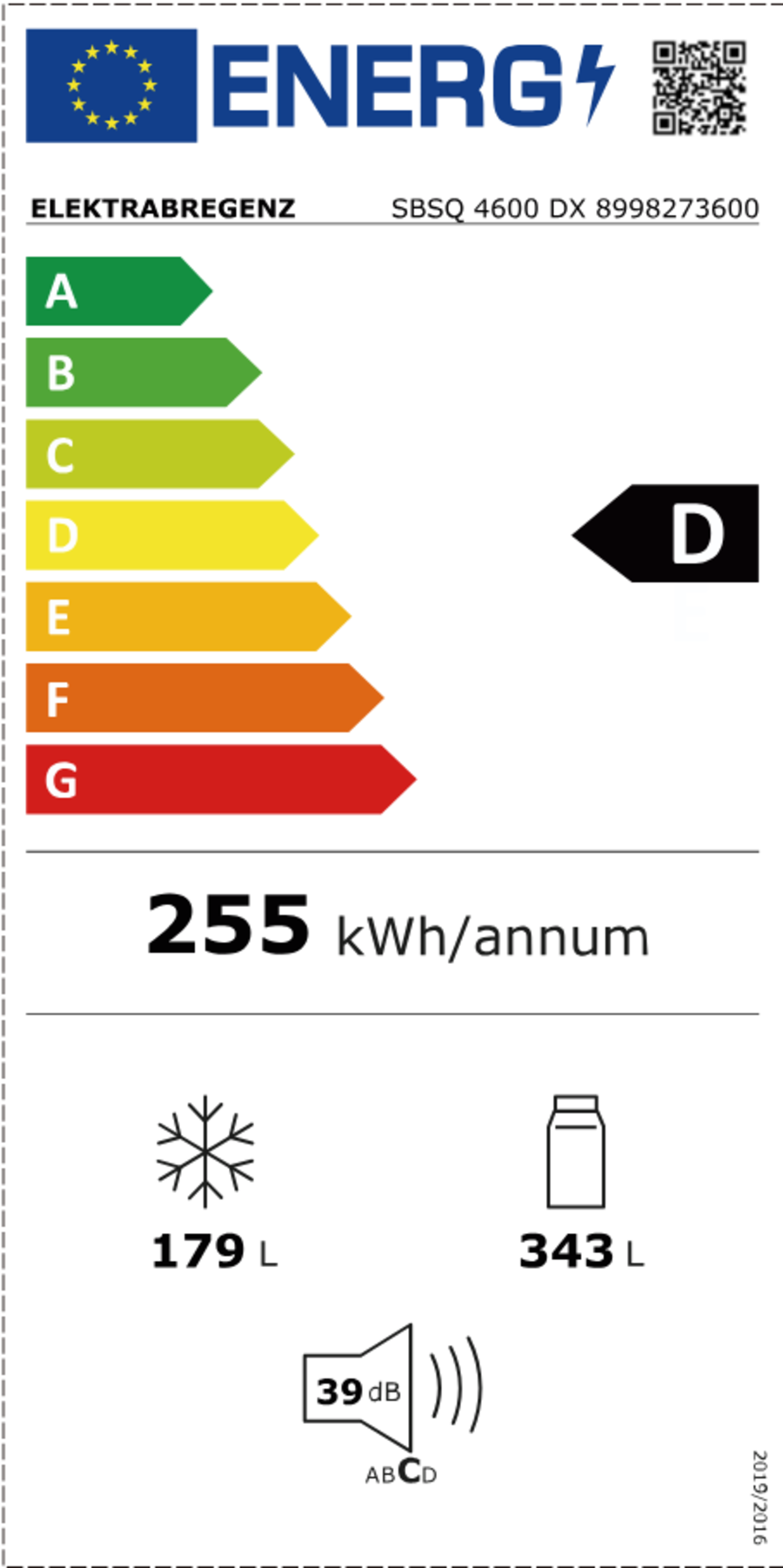 Elektrabregenz SBSQ 4600 DX Side by Side 4- Türiger Kühlschrank NoFrost 