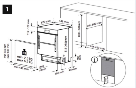 Beko BDSS25N20X Geschirrspüler Einbau 45 cm edeltstahl teilintegriert