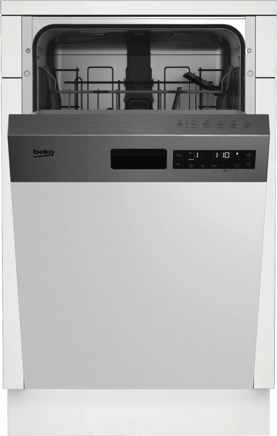 Beko BDSS25N20X Geschirrspüler Einbau 45 cm edeltstahl teilintegriert