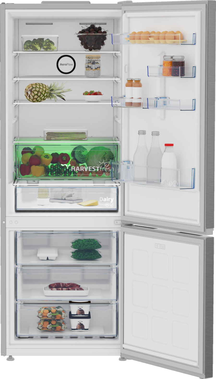 Beko B5RCNE565HXP Kühl-/Gefrierkombinationen Stand  70 cm breit NoFrost,490 Liter