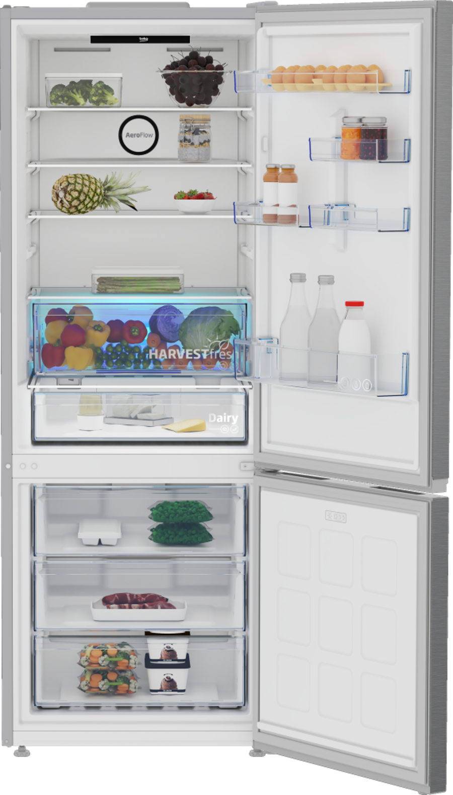 Beko B5RCNE565HXP Kühl-/Gefrierkombinationen Stand  70 cm breit NoFrost,490 Liter