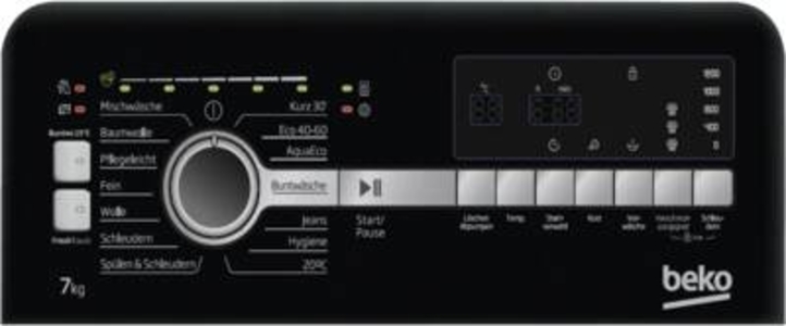Beko BTL1WFP10724AT  Waschmaschine, Toplader, 1-7 kg, 1200 U/min Digital Display