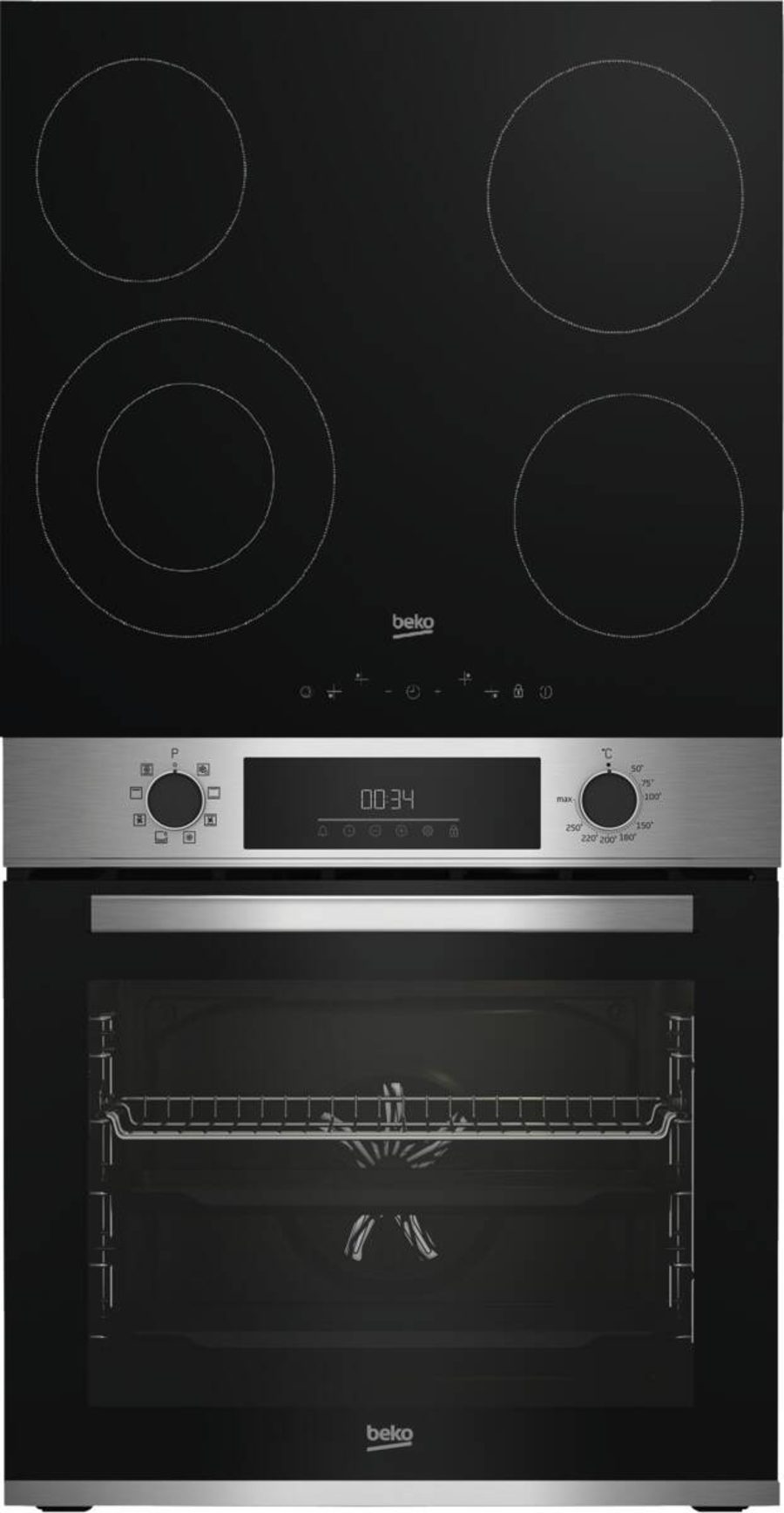 Beko BBSM12300XD Backofen Einbau Edelstahl mit Elektrokochfeld